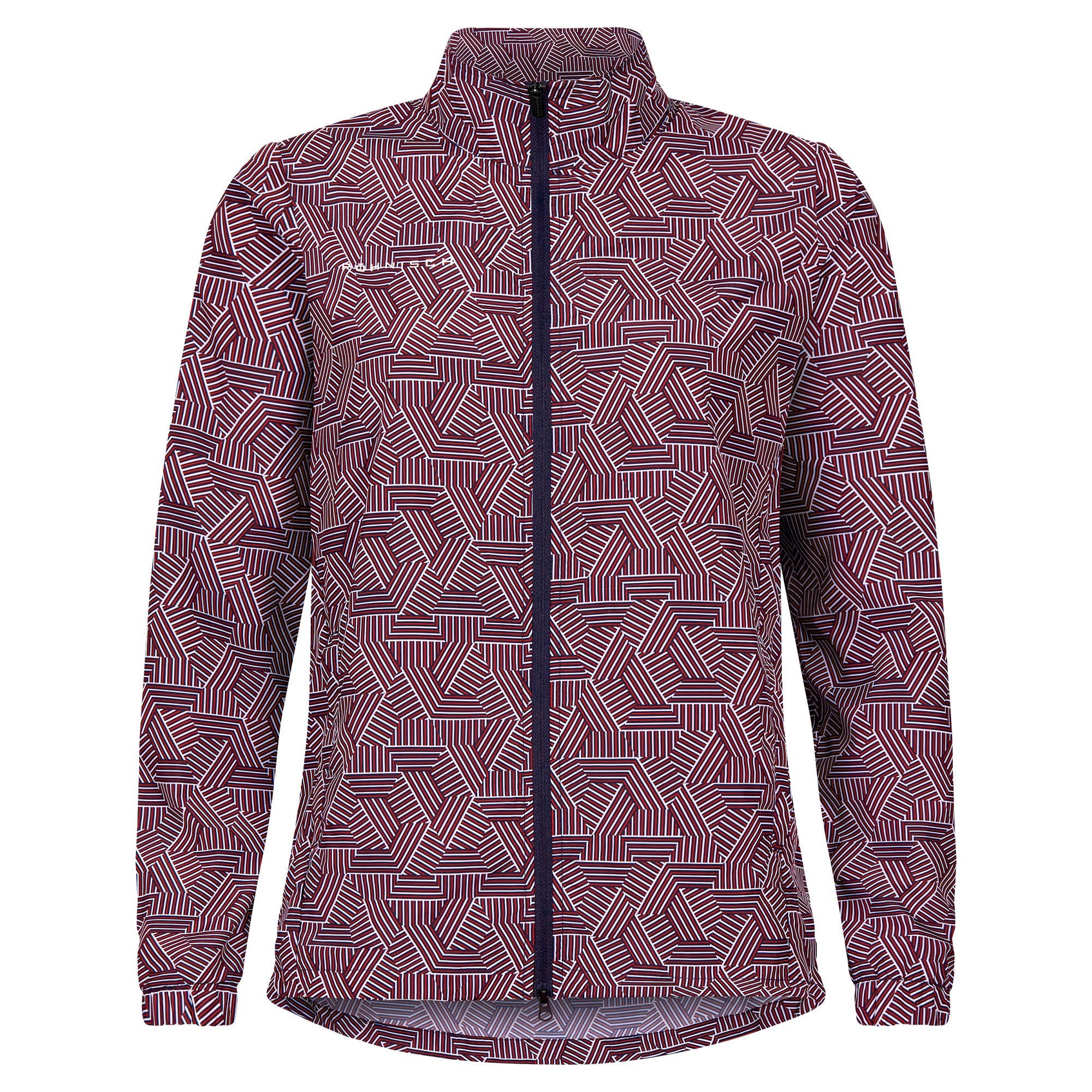 Rohnisch Ladies Packable Wind Golf Jacket Hexagon Red
